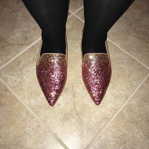 Take 40% Off Avery Ombré Glitter Flats Size 7 - Picture 2 of 8